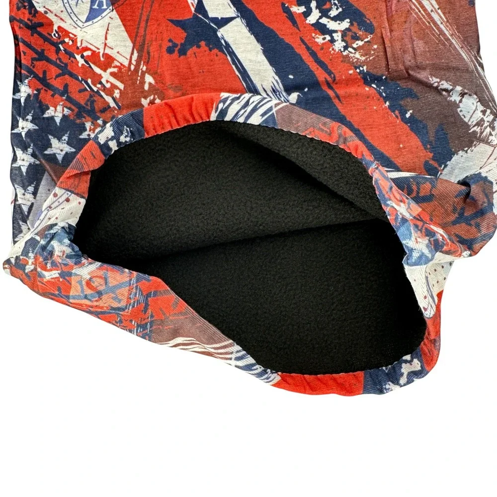 SACO Frost Tech Fleece Face Shield Neck‎ Gaiter Patriotic Stars Stripes NEW!